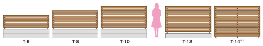 本体サイズはT-6からT-14※1 までご用意