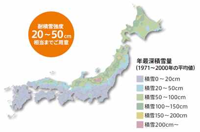 地域の積雪量をチェック！最適な強度を選ぶ。