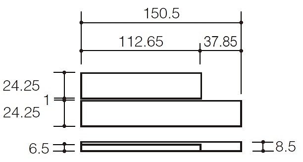 ECP-2515TNA タイル形状図（詳細）