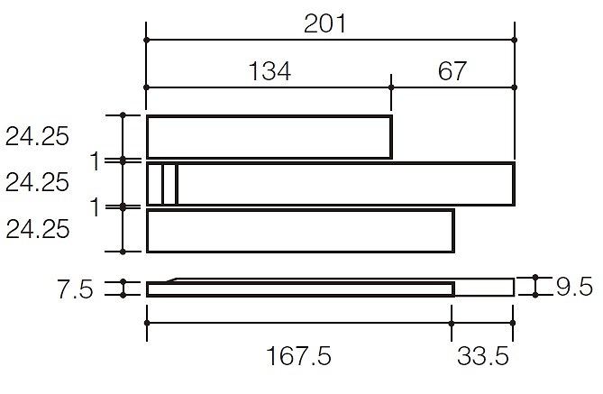 ECP-2520NB タイル形状図(詳細)