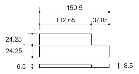 ECP-2515TNA タイル形状図(詳細)